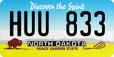 ND license plate HUU833