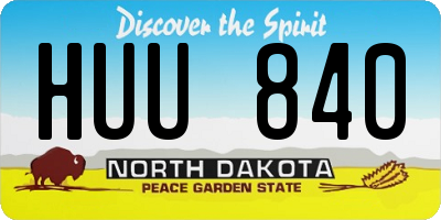 ND license plate HUU840