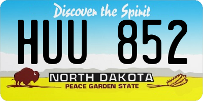 ND license plate HUU852