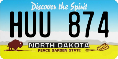ND license plate HUU874