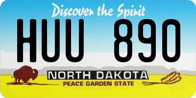 ND license plate HUU890