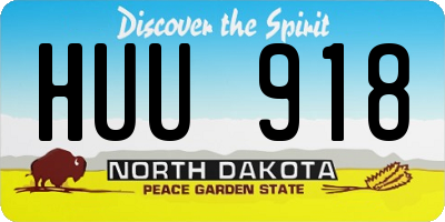 ND license plate HUU918