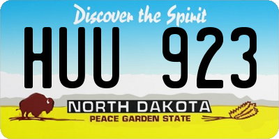 ND license plate HUU923