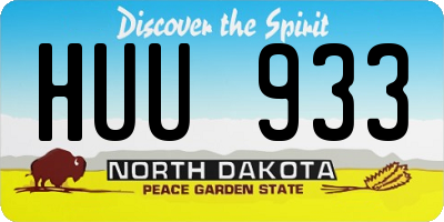 ND license plate HUU933