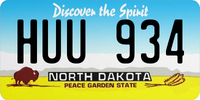 ND license plate HUU934