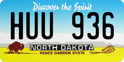 ND license plate HUU936