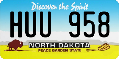ND license plate HUU958
