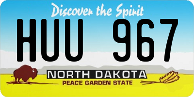 ND license plate HUU967