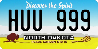 ND license plate HUU999