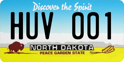 ND license plate HUV001