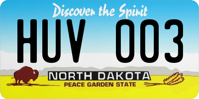 ND license plate HUV003