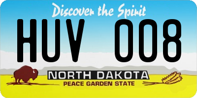 ND license plate HUV008
