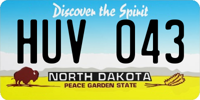 ND license plate HUV043