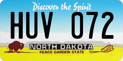 ND license plate HUV072