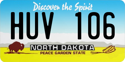ND license plate HUV106