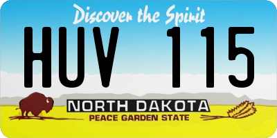 ND license plate HUV115