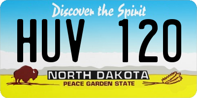 ND license plate HUV120