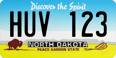 ND license plate HUV123