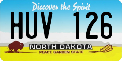ND license plate HUV126