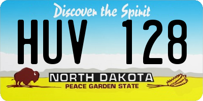 ND license plate HUV128