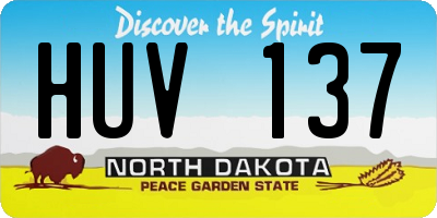 ND license plate HUV137