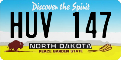 ND license plate HUV147