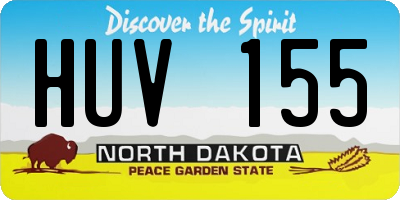 ND license plate HUV155