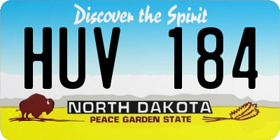ND license plate HUV184