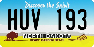 ND license plate HUV193