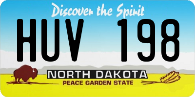 ND license plate HUV198