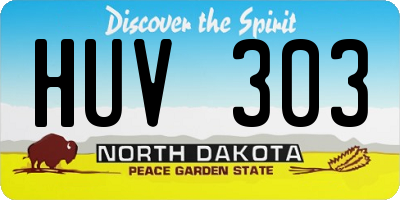 ND license plate HUV303