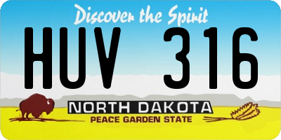 ND license plate HUV316