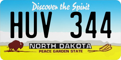 ND license plate HUV344