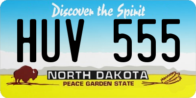 ND license plate HUV555