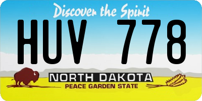 ND license plate HUV778