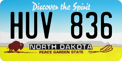 ND license plate HUV836