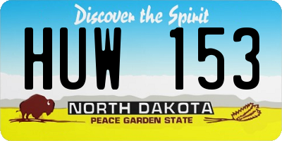ND license plate HUW153