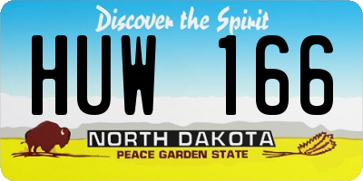 ND license plate HUW166