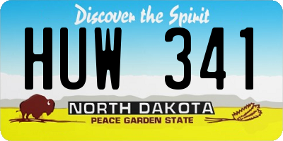 ND license plate HUW341