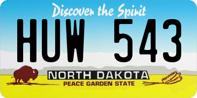 ND license plate HUW543