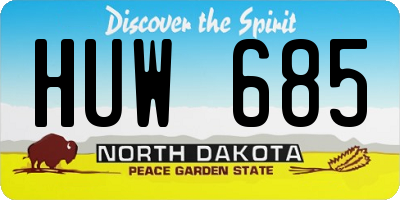 ND license plate HUW685