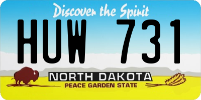 ND license plate HUW731