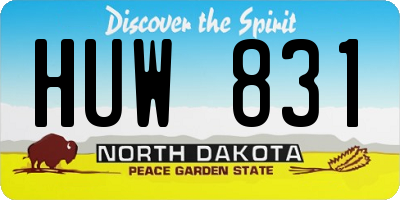 ND license plate HUW831