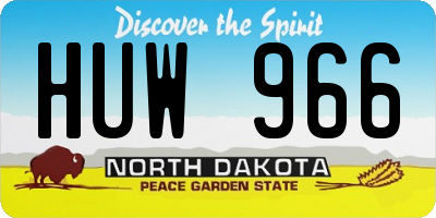 ND license plate HUW966