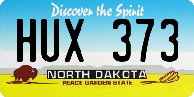 ND license plate HUX373