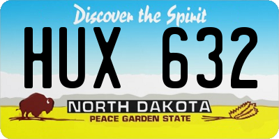 ND license plate HUX632