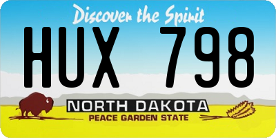 ND license plate HUX798