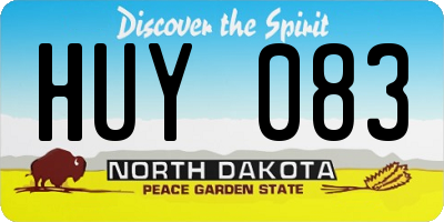 ND license plate HUY083