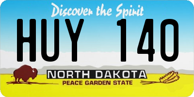 ND license plate HUY140