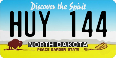 ND license plate HUY144